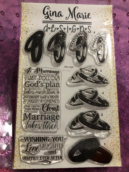 Gina Marie Clear stamp set - Wedding Rings layered