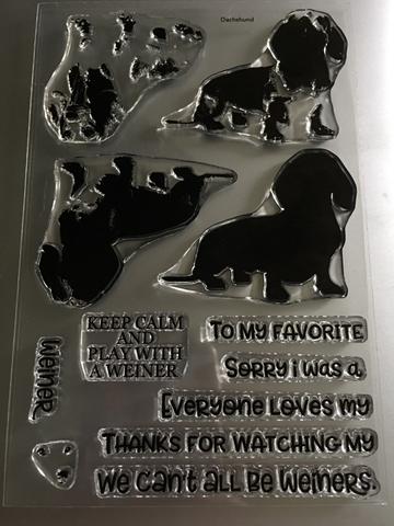 Gina Marie Clear stamp set - Dog - Weiner layered
