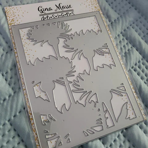 Gina Marie Metal cutting die -  Wild Flower Cover plate die