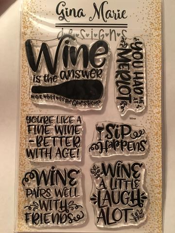 Gina Marie Clear stamp set - Wino - Wine