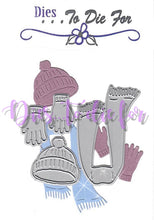 Load image into Gallery viewer, Dies ... to die for metal cutting die Winter Hat, Gloves and Scarf