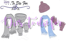 Load image into Gallery viewer, Dies ... to die for metal cutting die Winter Hat, Gloves and Scarf