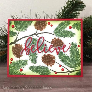 Gina Marie Clear stamp set - Winter Pine layered stamp