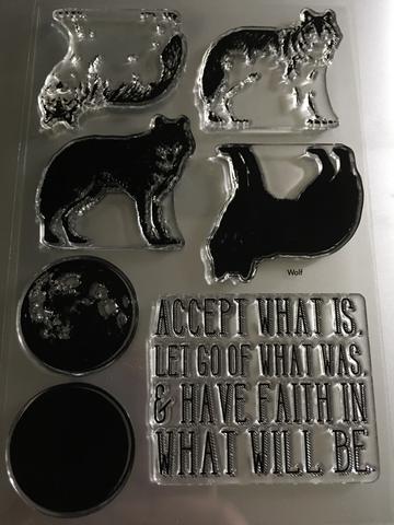 Gina Marie Clear stamp set - Wolf layered