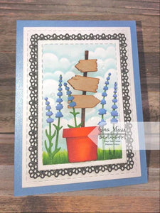 Gina Marie Metal cutting die - Wooden sign