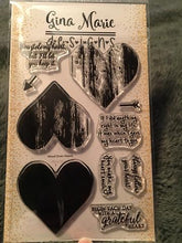 Load image into Gallery viewer, Gina Marie Clear stamp set - Wood grain Heart