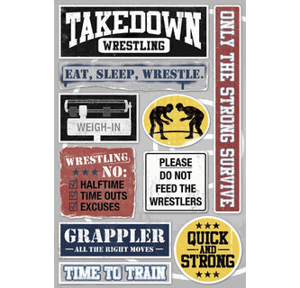 Karen Foster Cardstock Sticker - wrestling